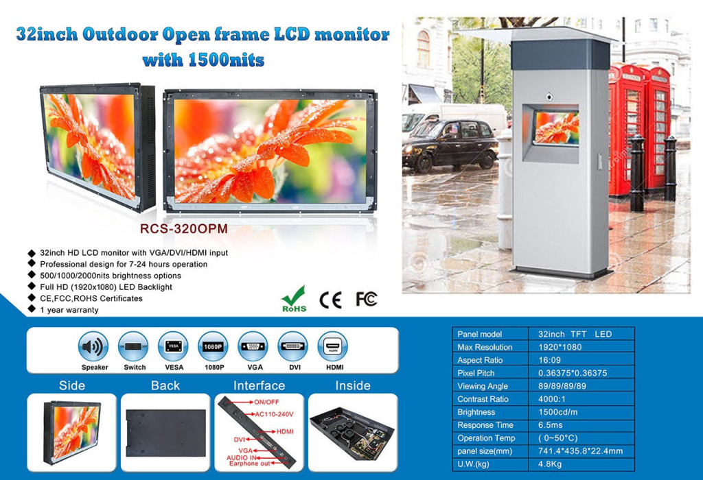 32 open-frame lcd monitor